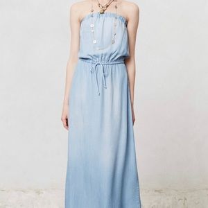 Cloth & Stone Chambray Strapless Maxi Dress
